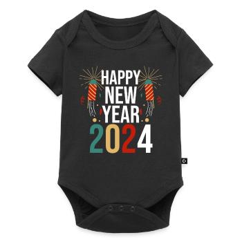 Bonne année Réveillon du Nouvel An 2024 - Body à manches courtes Premium Bébé - noir - Devant