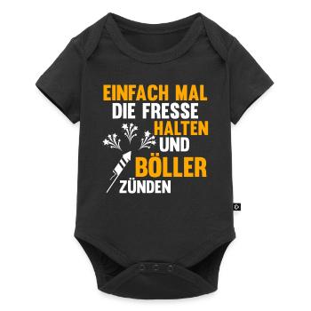 Neujahr Feuerwerk Böller Silvester - Baby Premium Kurzarmbody - Schwarz - Vorne