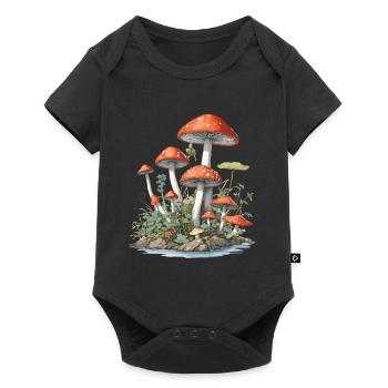 Gobelincore champignon Vintage Nature Design - Body à manches courtes Premium Bébé - noir - Devant