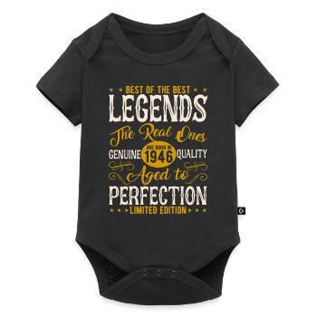 Vintage 1946 - Ein legendärer Jahrgang - Baby Premium Kurzarmbody - Schwarz - Vorne
