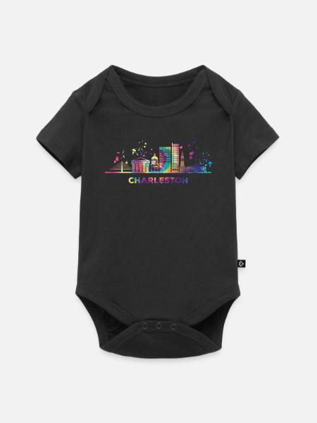 Charlestonian Skyline Charleston - Baby Premium Kurzarmbody - Schwarz