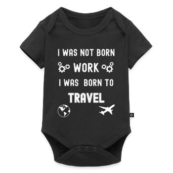 I was born to travel - Baby Premium short-sleeve bodysuit - black - Front