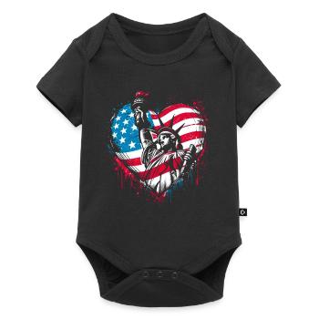 Heart for New York America - Baby Premium short-sleeve bodysuit - black - Front