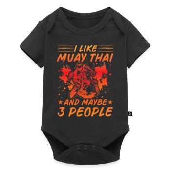 I like Muay thai and maybe 3 People - Baby Premium short-sleeve bodysuit - black - Front