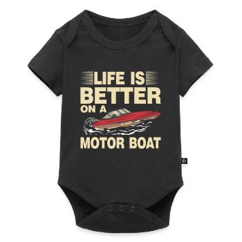 Bateau à moteur - Capitaine Bateau à moteur du lac Boater - Body à manches courtes Premium Bébé - noir - Devant