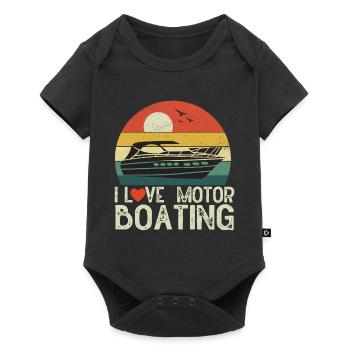 Bateau à moteur - Capitaine Bateau à moteur du lac Boater - Body à manches courtes Premium Bébé - noir - Devant