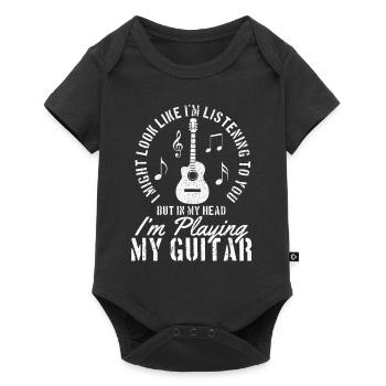 Guitar Vintage Guitarist Gift - Baby Premium short-sleeve bodysuit - black - Front