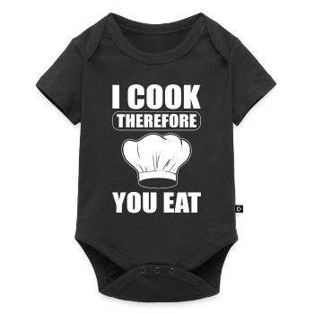 I Cook Therefore You Eat Restaurantkoch - Baby Premium Kurzarmbody - Schwarz - Vorne