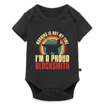 Blacksmithing Morning Is Not My Time Ironworker - Baby Premium short-sleeve bodysuit - black - Front
