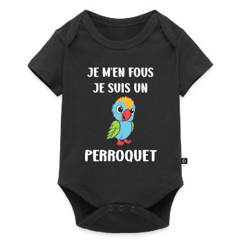 Humour petit perroquet - Body à manches courtes Premium Bébé - noir - Devant