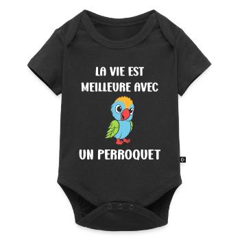 Humour petit perroquet - Body à manches courtes Premium Bébé - noir - Devant