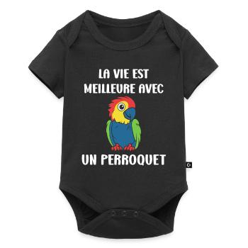Humour petit perroquet - Body à manches courtes Premium Bébé - noir - Devant