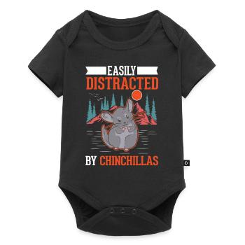 Facilement distrait par les chinchillas - Body à manches courtes Premium Bébé - noir - Devant