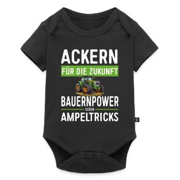 Ackern Für Die Zukunft - Bauernprotest 2024 - Baby Premium Kurzarmbody - Schwarz - Vorne