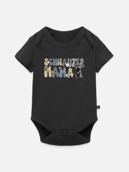 Riesenschnauzer Groovy Schnauzer Mama - Baby Premium Kurzarmbody - Schwarz