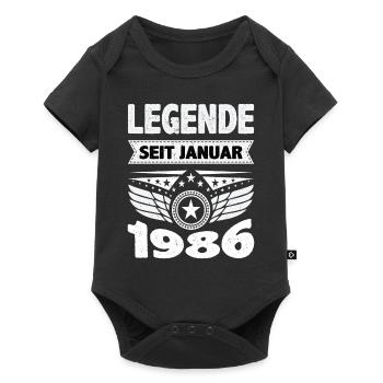 Januar 1986 Legende seit 38 Jahren Mann Frau - Baby Premium Kurzarmbody - Schwarz - Vorne