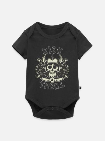 RISIKO-NERVENKITZEL - Baby Premium Kurzarmbody - Schwarz