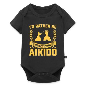 Je préfère pratiquer l’Aïkido - Body à manches courtes Premium Bébé - noir - Devant