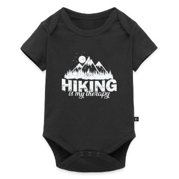 Hiking is my Therapy Natur - Baby Premium short-sleeve bodysuit - black - Front