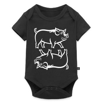 Humour petit sanglier - Body à manches courtes Premium Bébé - noir - Devant