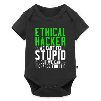Ethical Hacker We Can't Fix Stupid - Baby Premium Kurzarmbody - Schwarz - Vorne