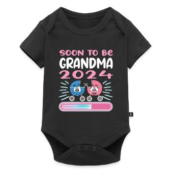 Oma 2024 werdende Oma 2024 Loading - Baby Premium Kurzarmbody - Schwarz - Vorne