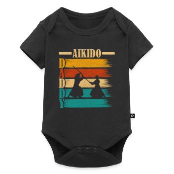 Aïkido papa - Body à manches courtes Premium Bébé - noir - Devant