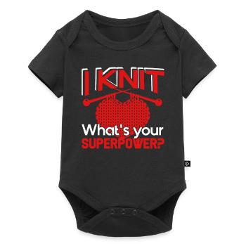 Knitting I Knit What's Your Superpower - Baby Premium short-sleeve bodysuit - black - Front