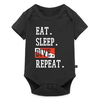 Plongée drôle Vintage plongeur cadeau - Body à manches courtes Premium Bébé - noir - Devant