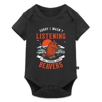 Castor Beaver Dam cadeau castor - Body à manches courtes Premium Bébé - noir - Devant