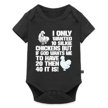 Silkie Chicken Funny Farm Animal Lover - Baby Premium short-sleeve bodysuit - black - Front