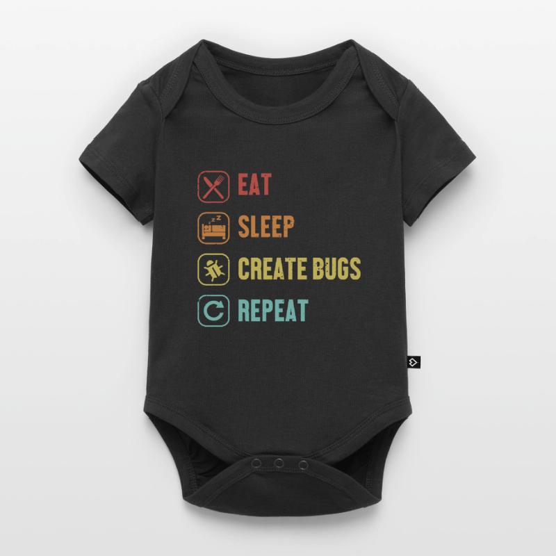 Eat Sleep Create Bugs Repeat Developer Coder Baby Premium Kurzarmbody