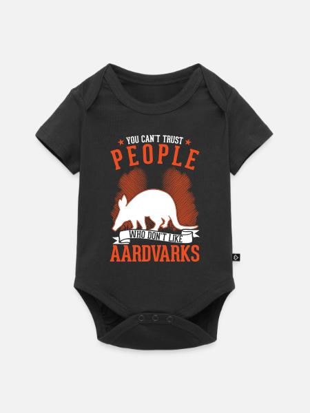 Erdferkel Geschenk Aardvark - Baby Premium Kurzarmbody - Schwarz