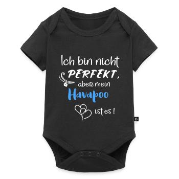 Perfekter Havapoo I Havaneser Pudel Mix - Baby Premium Kurzarmbody - Schwarz - Vorne
