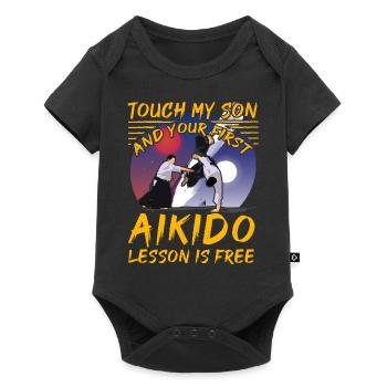 Touch my Son et votre première leçon d’Aïkido est gratuite - Body à manches courtes Premium Bébé - noir - Devant