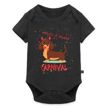 Dachshund, Carnival, Carnival, Helau, Alaaf, Devil - Baby Premium short-sleeve bodysuit - black - Front