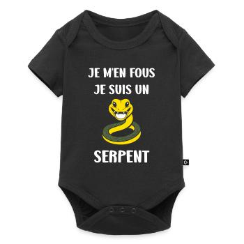 Humour petit serpent - Body à manches courtes Premium Bébé - noir - Devant