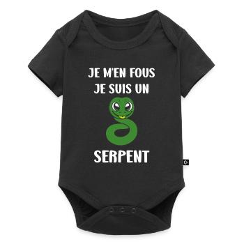 Humour petit serpent - Body à manches courtes Premium Bébé - noir - Devant