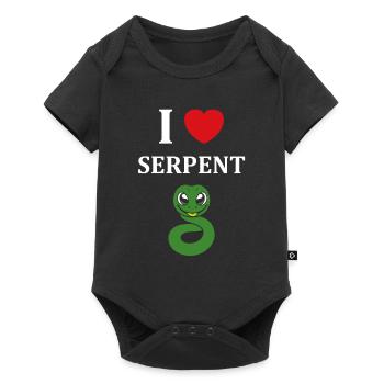 Humour petit serpent - Body à manches courtes Premium Bébé - noir - Devant