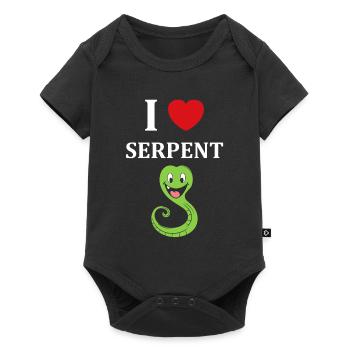 Humour petit serpent - Body à manches courtes Premium Bébé - noir - Devant