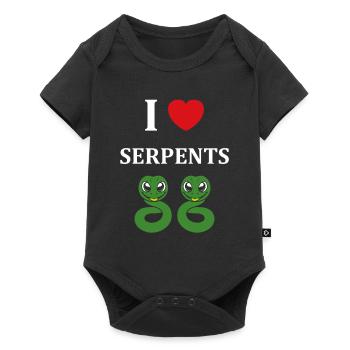 Humour petit serpent - Body à manches courtes Premium Bébé - noir - Devant