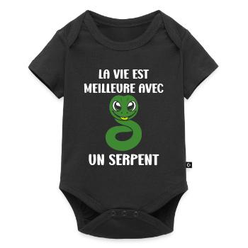 Humour petit serpent - Body à manches courtes Premium Bébé - noir - Devant