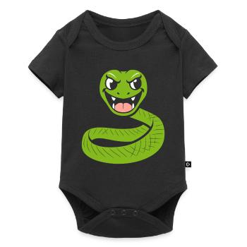 Humour petit serpent - Body à manches courtes Premium Bébé - noir - Devant