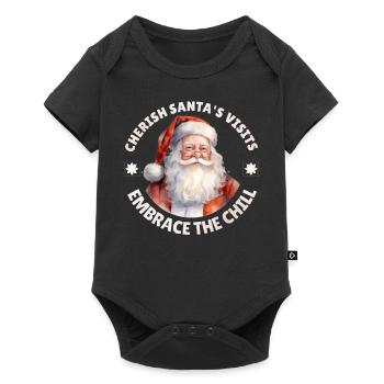 Cherish Santa's Visits Embrace The Chill Xmas Sant - Baby Premium Kurzarmbody - Schwarz - Vorne