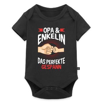 Opa Großvater Familie Enkelin Geschenk - Baby Premium Kurzarmbody - Schwarz - Vorne