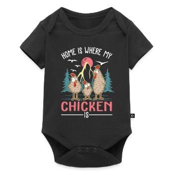 Poulets Home Farmer Poulet - Body à manches courtes Premium Bébé - noir - Devant