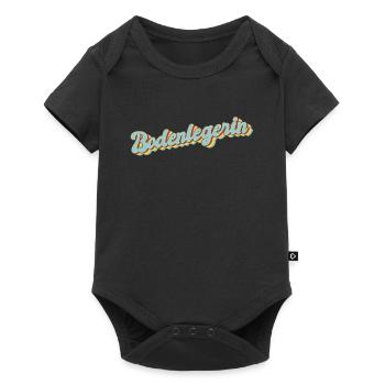 Parkett-Teppich Abschluss-Geschenk Bodenlegerin - Baby Premium Kurzarmbody - Schwarz - Vorne