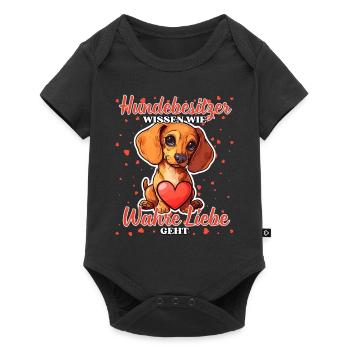Hundebesitzer Wahre Liebe - Lustige Dackel Liebe - Baby Premium Kurzarmbody - Schwarz - Vorne