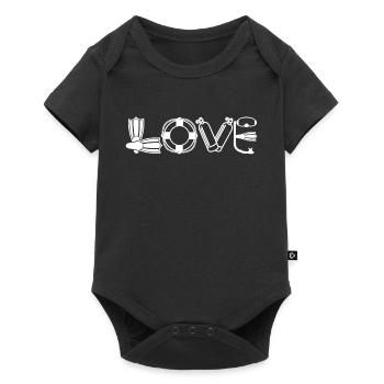 Plongée drôle Vintage plongeur cadeau - Body à manches courtes Premium Bébé - noir - Devant