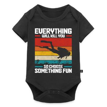 Plongée drôle Vintage Diver cadeau - Body à manches courtes Premium Bébé - noir - Devant